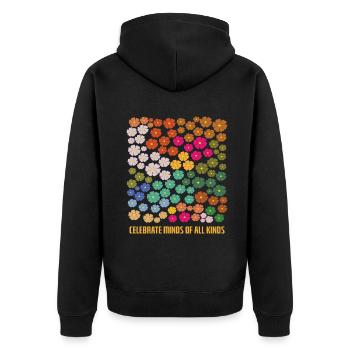 Autisme : célébrez les esprits de toutes sortes - Veste à capuche bio Premium Unisexe - noir - Dos - Nico (187cm)
