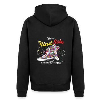 L’autisme est une âme amicale - Veste à capuche bio Premium Unisexe - noir - Dos - Nico (187cm)