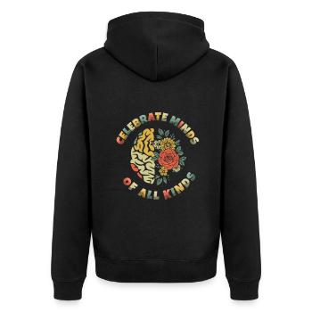 L’autisme célèbre les esprits différents - Veste à capuche bio Premium Unisexe - noir - Dos - Nico (187cm)