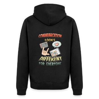 Autismus Kommunikation Sieht Für Jeden Anders Aus - Unisex Premium Bio Zip Hoodie - Schwarz - Hinten - Nico (187cm)