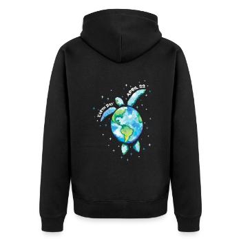 Earth Day April 22 Turtle - Unisex Premium Organic Zip Hoodie - black - Back - Nico (187cm)