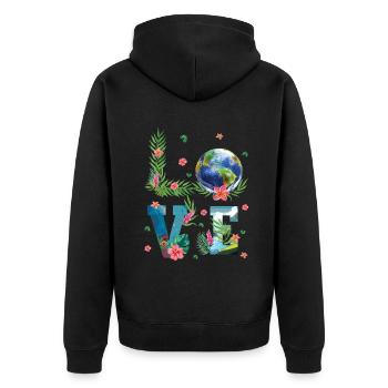 L’amour pour la nature du Jour de la Terre - Veste à capuche bio Premium Unisexe - noir - Dos - Nico (187cm)