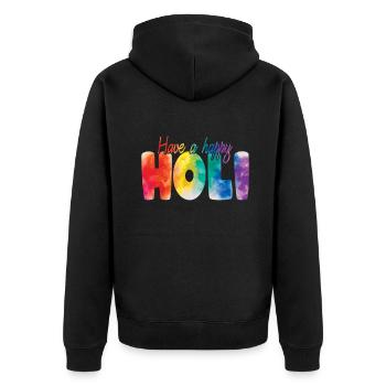 Holi Festival: Have a Happy Holi Celebration - Unisex Premium Organic Zip Hoodie - black - Back - Nico (187cm)