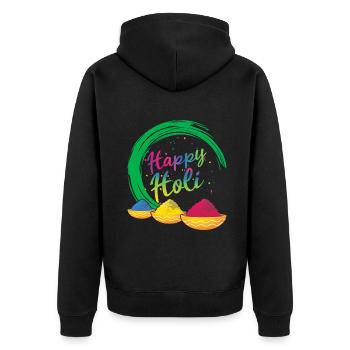 Happy Holi Festival Couleur Poudre Joy - Veste à capuche bio Premium Unisexe - noir - Dos - Nico (187cm)