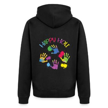 Happy Holi Colorful Holi Festival - Unisex Premium Organic Zip Hoodie - black - Back - Nico (187cm)
