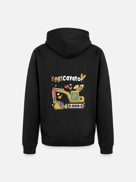 Ostern Eggscavator Bagger Eier - Unisex Premium Bio Zip Hoodie - Schwarz