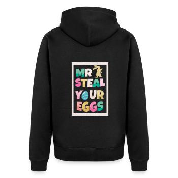 Pâques, M. Steal Your Eggs Bunny - Veste à capuche bio Premium Unisexe - noir - Dos - Nico (187cm)