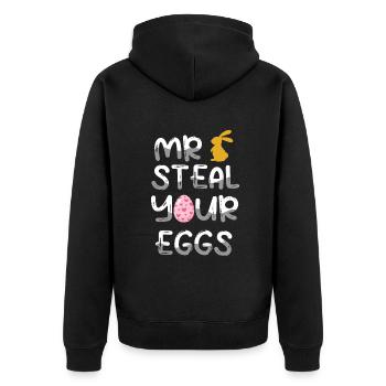Easter Mr Steal Your Eggs - Unisex Premium Organic Zip Hoodie - black - Back - Nico (187cm)