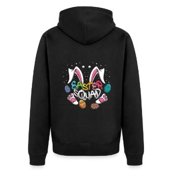 Easter Bunny Squad With Balls And Ears - Unisex Premium Organic Zip Hoodie - black - Back - Nico (187cm)