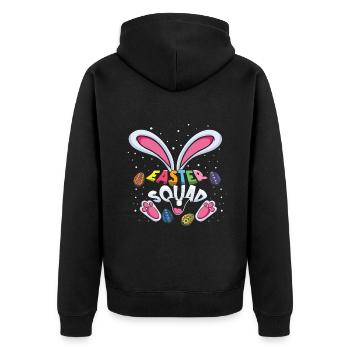 Easter Bunny Squad Easter Eggs Fun - Unisex Premium Organic Zip Hoodie - black - Back - Nico (187cm)