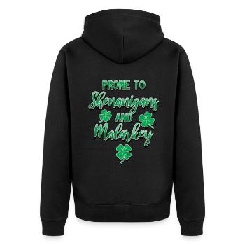 Manigances de la Saint-Patrick et Malarkey Fun - Veste à capuche bio Premium Unisexe - noir - Dos - Nico (187cm)