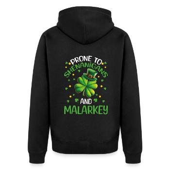 Manigances de la Saint-Patrick Malarkey Shamrock - Veste à capuche bio Premium Unisexe - noir - Dos - Nico (187cm)