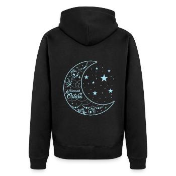 Conception de la lune et des étoiles bénie d’Ostara - Veste à capuche bio Premium Unisexe - noir - Dos - Nico (187cm)