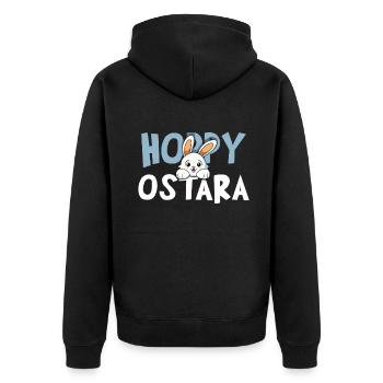 Hoppy Ostara Easter Bunny Joy Spring - Unisex Premium Organic Zip Hoodie - black - Back - Nico (187cm)