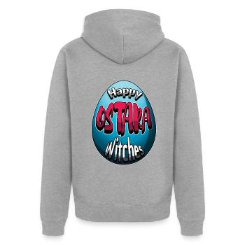 Happy Ostara Witches Happy Ostara Egg - Unisex Premium Organic Zip Hoodie - heather grey - Back - Nico (187cm)