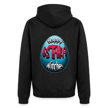 Happy Ostara Witches Happy Ostara Egg - Unisex Premium Organic Zip Hoodie - black - Back - Nico (187cm)