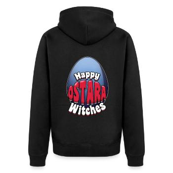 Happy Ostara Witches Ostara Egg Motif - Unisex Premium Organic Zip Hoodie - black - Back - Nico (187cm)