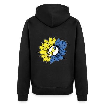 Down Syndrome Support Sunflower Band - Veste à capuche bio Premium Unisexe - noir - Dos - Nico (187cm)