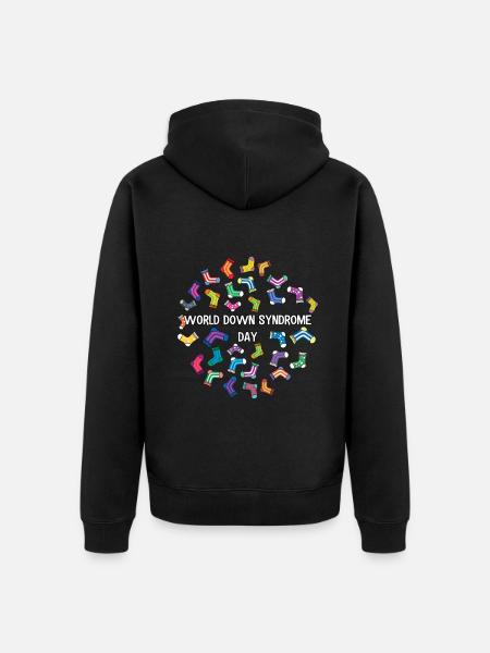 Welt Down Syndrom Tag Bunte Socken Muster Design - Ekologisk premiumluvjack unisex - svart