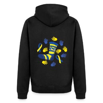Des chaussettes gaies pour le soutien du syndrome de Down - Veste à capuche bio Premium Unisexe - noir - Dos - Nico (187cm)