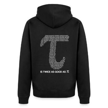 Pi-Tag Ist Zweimal So Gut Wie Pi Zahl - Unisex Premium Bio Zip Hoodie - Schwarz - Hinten - Nico (187cm)