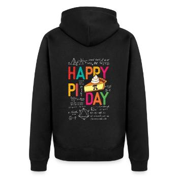 Happy Pi Day Math Fans Quadratic Formulas - Unisex Premium Organic Zip Hoodie - black - Back - Nico (187cm)
