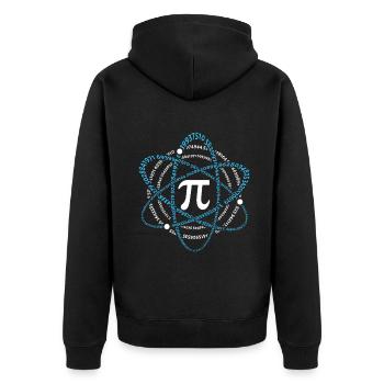 Pi Day Forme atomique Mathématiques Nombre Art - Veste à capuche bio Premium Unisexe - noir - Dos - Nico (187cm)