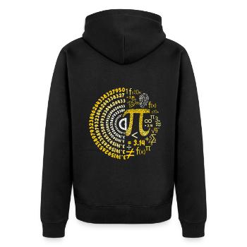 Pi Day Math Lover Spiral Design - Unisex Premium Organic Zip Hoodie - black - Back - Nico (187cm)
