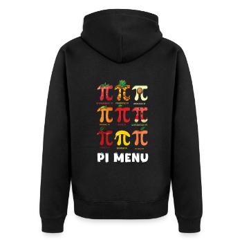 Pi Menü Tag: Entdecke Fruchtige Pi Day Vielfalt - Unisex Premium Bio Zip Hoodie - Schwarz - Hinten - Nico (187cm)
