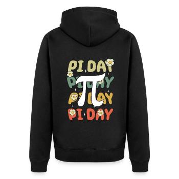 Pi Day Blossoms Magically Creative - Unisex Premium Organic Zip Hoodie - black - Back - Nico (187cm)