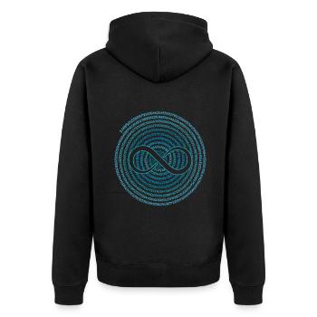 Pi Day Infinity Nombres Cercle Graphique - Veste à capuche bio Premium Unisexe - noir - Dos - Nico (187cm)