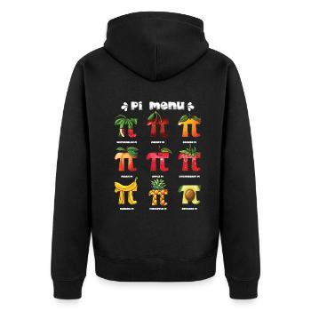 Pi Menü Fruchtfreunde Pi Day Spaß - Unisex Premium Bio Zip Hoodie - Schwarz - Hinten - Nico (187cm)