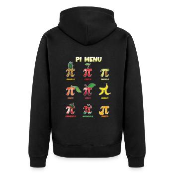 Pi Menü Vielfalt Für Pi Tag Feiern - Unisex Premium Bio Zip Hoodie - Schwarz - Hinten - Nico (187cm)