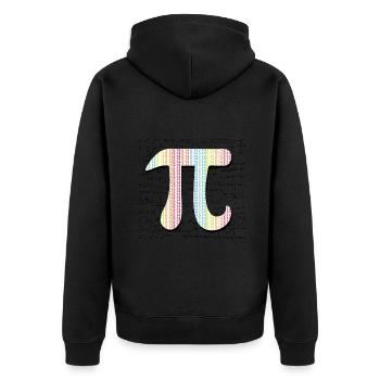 Pi Day Rainbow Colors 3.14 Math - Unisex Premium Organic Zip Hoodie - black - Back - Nico (187cm)