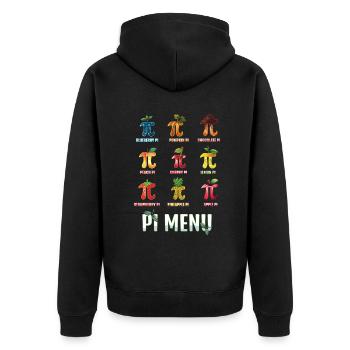 Delicious Pi Menu for Pi Day Lovers - Unisex Premium Organic Zip Hoodie - black - Back - Nico (187cm)