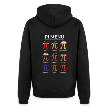 Pi Menü: Apfel, Kürbis, Zitrone und Mehr für - Unisex Premium Bio Zip Hoodie - Schwarz - Hinten - Nico (187cm)