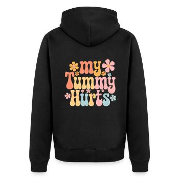 Motif de fleur My Stomachmy Hurts - Veste à capuche bio Premium Unisexe - noir - Dos - Nico (187cm)