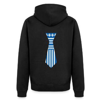 Cravate Bleu Blanc Grec Pâques - Veste à capuche bio Premium Unisexe - noir - Dos - Nico (187cm)