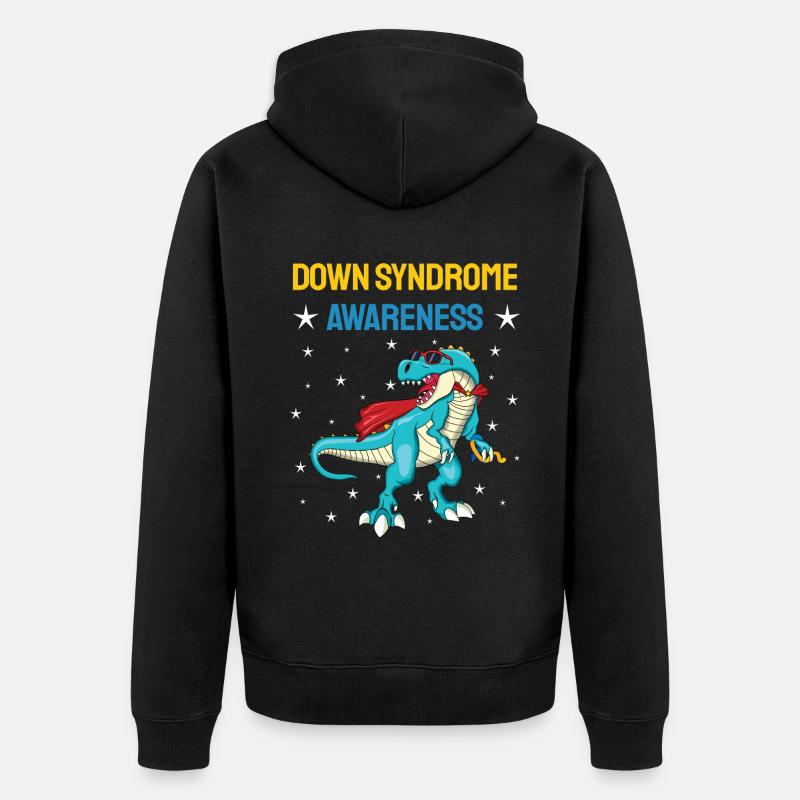 Conscience du syndrome de Down - Veste à capuche bio Premium Unisexe - noir