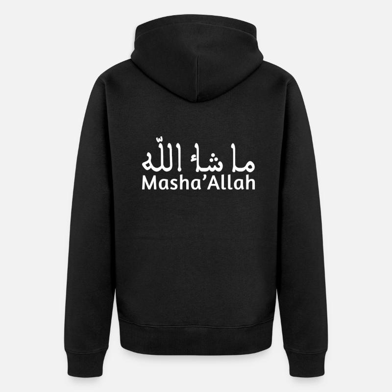 Aïd Mubarak Masha’Allah Lettrage - Veste à capuche bio Premium Unisexe - noir