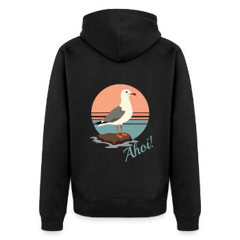 Mouette Ahoy - Veste à capuche bio Premium Unisexe - noir - Dos - Nico (187cm)