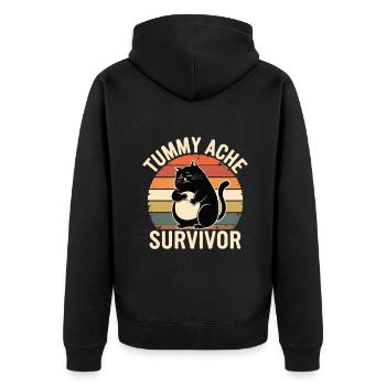 Maux de ventre : Survivor Cat Look rétro - Veste à capuche bio Premium Unisexe - noir - Dos - Nico (187cm)