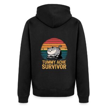 Maux de ventre : Survivor Cat Look rétro - Veste à capuche bio Premium Unisexe - noir - Dos - Nico (187cm)