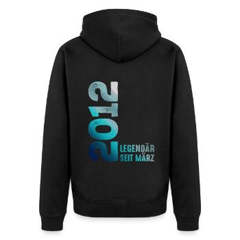 Legendary Since March 2012 March 2012 Birthday 2012 - Unisex Premium Organic Zip Hoodie - black - Back - Nico (187cm)