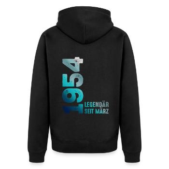 Légendaire depuis mars 1954 Mars 1954 Anniversaire 1954 - Veste à capuche bio Premium Unisexe - noir - Dos - Nico (187cm)