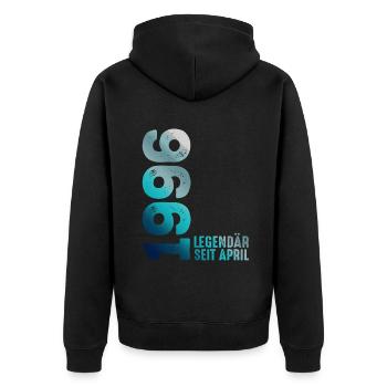 Legendär Seit April 1996 Geburtstag Geschenk Feier - Unisex Premium Bio Zip Hoodie - Schwarz - Hinten - Nico (187cm)