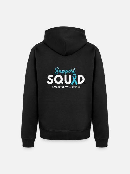 Asthma Bewusstsein Support Squad - Unisex Premium Bio Zip Hoodie - Schwarz