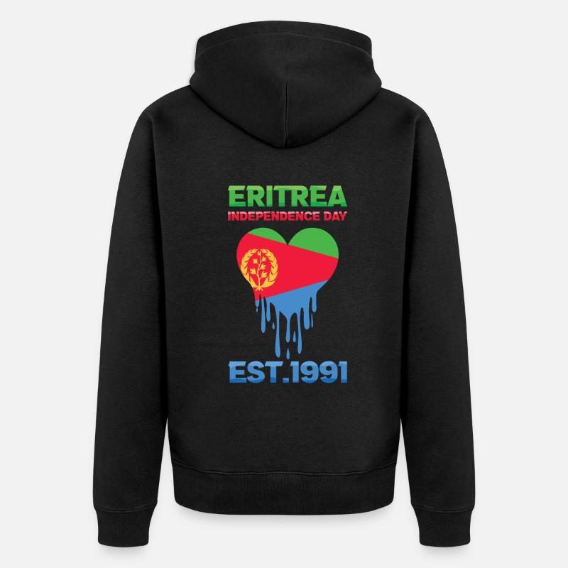 Érythrée Jour de l’indépendance Est. 1991 - Veste à capuche bio Premium Unisexe - noir
