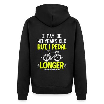 40 years old anniversary cycling 40 th - Unisex Premium Organic Zip Hoodie - black - Back - Nico (187cm)