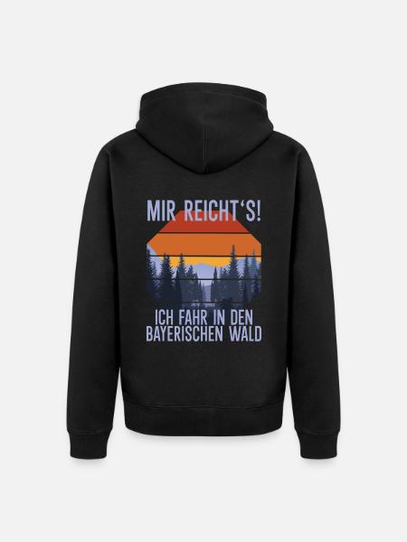 Bayerischer Wald Souvenir - Unisex Premium Bio Zip Hoodie - Schwarz